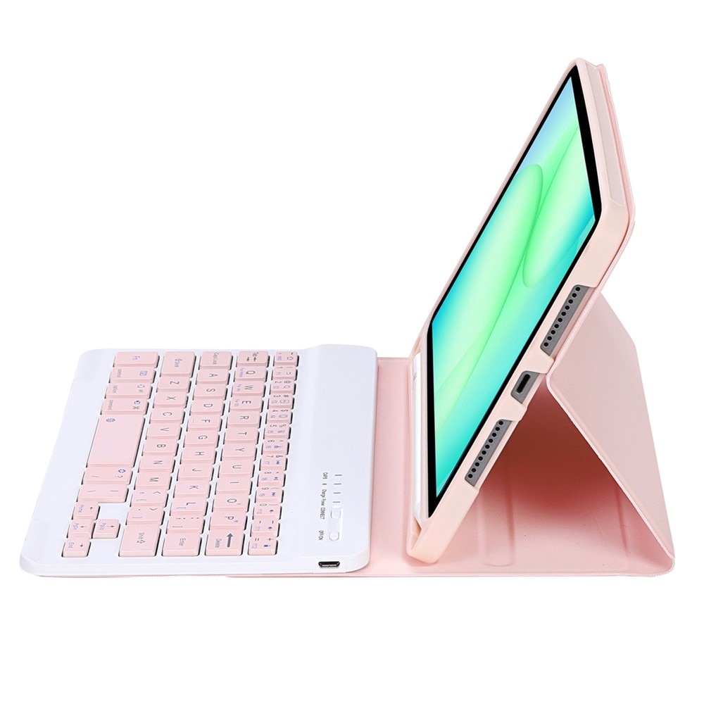 Etui cu tastatura pentru Samsung Galaxy Tab A11, roz, 2 in 1, cu suport pentru stylus