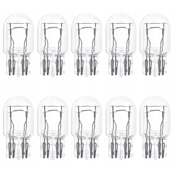 Set 10 Becuri W21/5W 12V AWparts, Alb