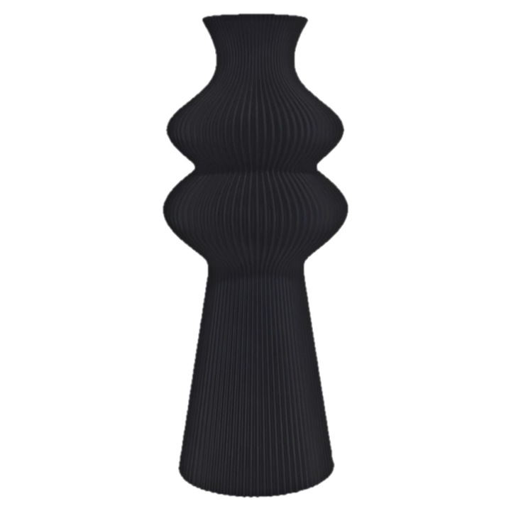 Vaza decorativa Noemie, culoarea negru, diametru 8.2 cm, inaltime 20 cm