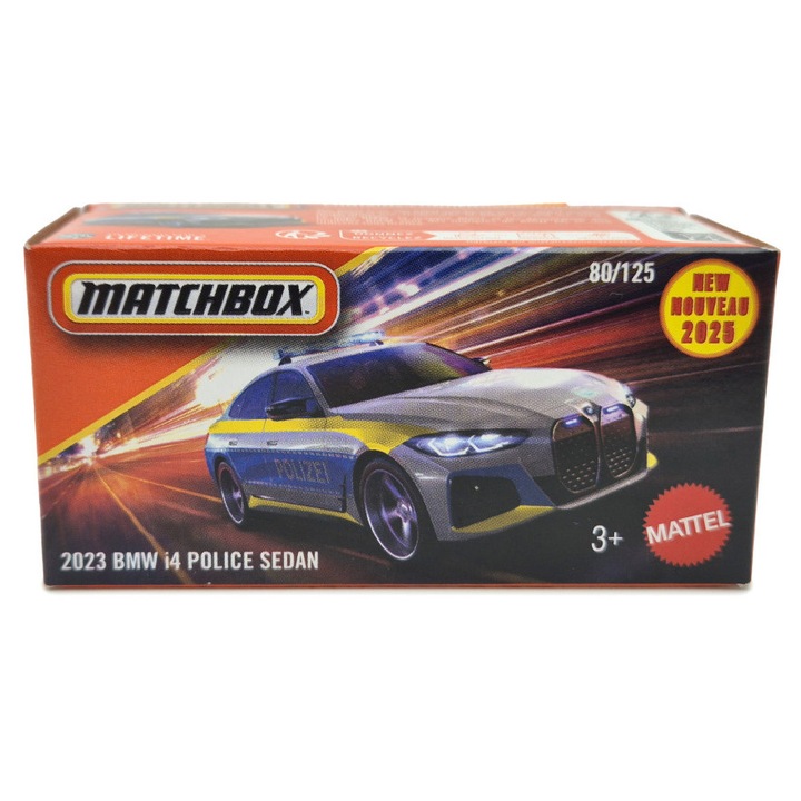 BMW i4 Police sedan (2023) - 80/125 - Matchbox - 1:64
