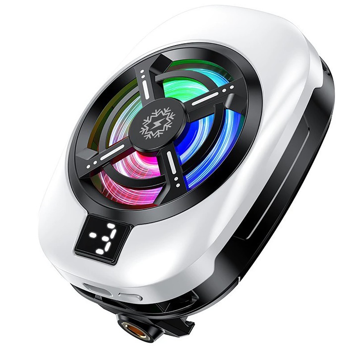 Racitor telefon, USB, alb, 8.2x6x3.7cm, design silentios