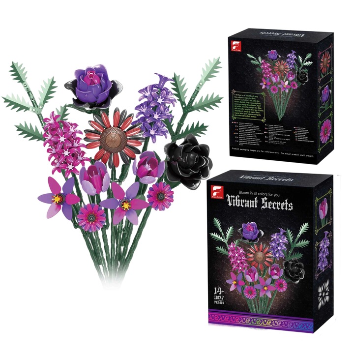 Set de blocuri de constructie, 3D, culori vibrante, B7