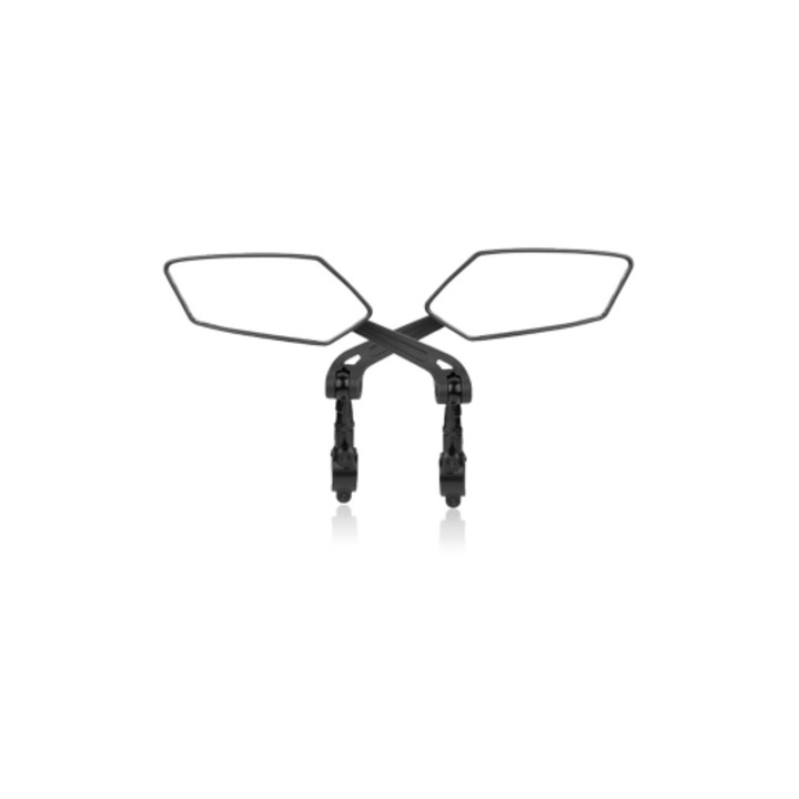 Комплект 2 огледала за велосипед, OEM, въртене на 360 градуса, широк ъгъл, черни, универсални