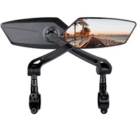 Set 2 oglinzi biciclete, Universale, Compatibile cu Bicicleta/Motocicleta/Vehicul Electric, Material ABS, Unghi de Rotatie 360°, 410g, Design Compact, Montaj Universal, Negru