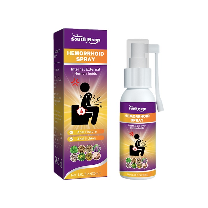 Spray hemoroizi, 30ml, south moon, formula lichida, antiinflamatorie, pentru barbati si femei