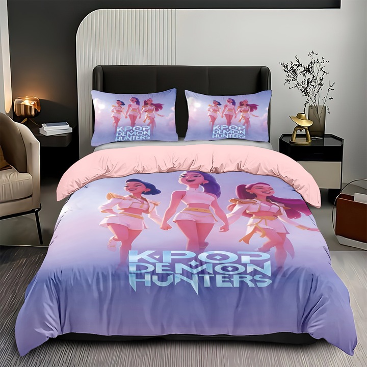Ágynemű garnitúra 3 részes Demon Hunter Girl Group, többszínű, 135x200cm