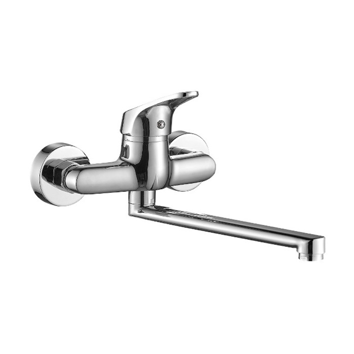 Mosogató csaptelep, Kuchinox, fali, króm, 15 l/perc, 40 mm