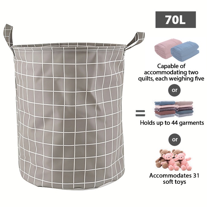 Cos pliabil pentru depozitarea jucariilor sau a hainelor, DONFANLIA®, Bumbac, Impermeabila, 40 * 50cm, 70 l, Pliabile si Multi-Functionale pentru Stocare Jucarii, Haine, Accesorii, Perfecte pentru Casa si Birou, Multicolor