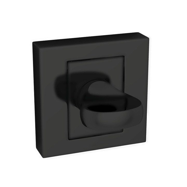 Semn scurt cu montaj WC, Kuchinox, negru, 55x55x10mm, set pentru 1 usa