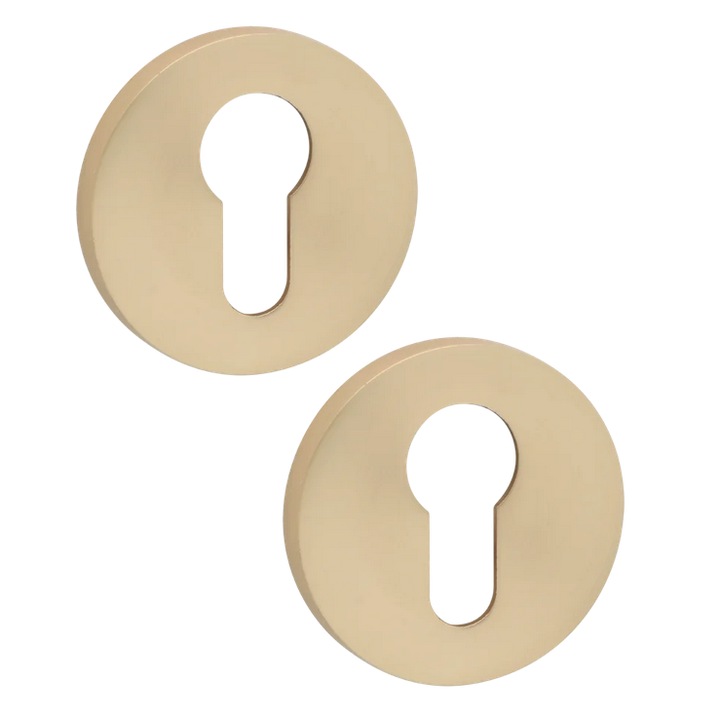 Set rozete ovale, Kuchinox, finisaj aurit, 6mm grosime, 53mm inaltime, pentru usi interioare