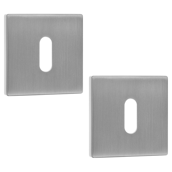 Rozeta usa, Kuchinox, Crom Mat, 53x53mm, Set Montaj Inclus