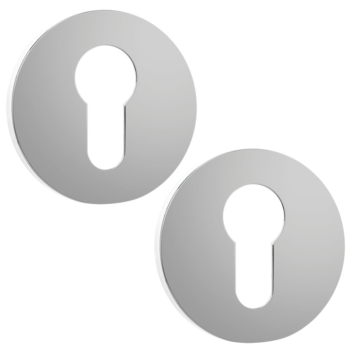 Szyld Okraglet pentru Incuietoare, Kuchinox, Cromat, 53x6mm, Set Montaj Inclus