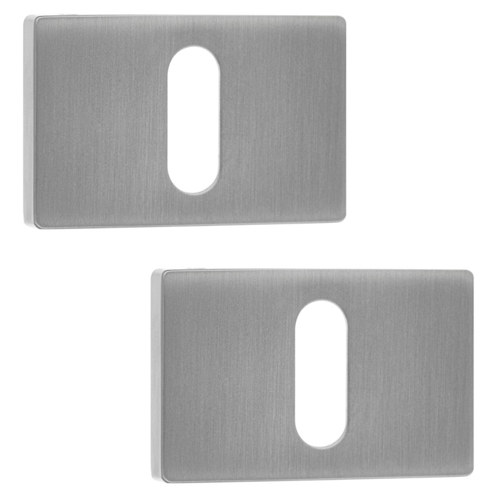 Rozeta usa, Kuchinox, Crom Mat, 53x32mm, Set Montaj Inclus