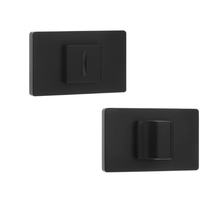 Szyld WC interior rectangular, Kuchinox, Znal, negru, 53x32mm, set montaj inclus