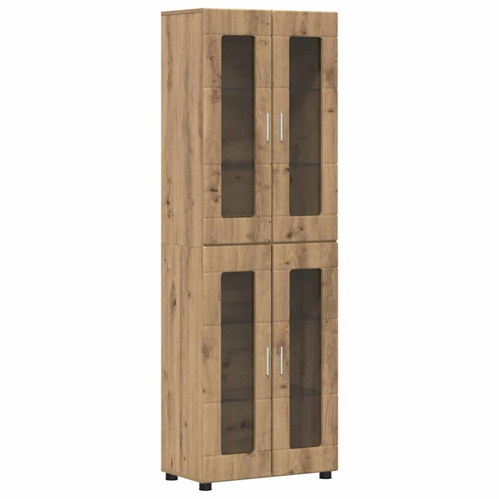 Bufet cu raft vidaXL, Stejar Artizanal 60 x 35 x 182 cm Lemn compozit