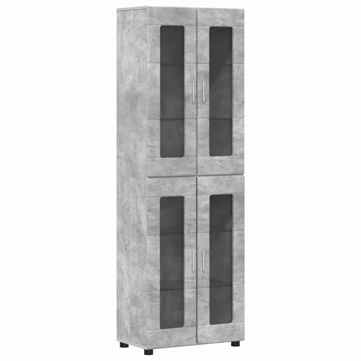 Bufet cu raft vidaXL, Gri din beton 60 x 35 x 182 cm Lemn compozit