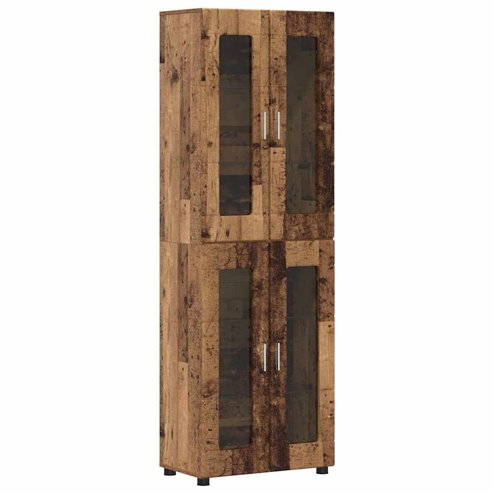 Bufet cu raft cu usa vidaXL, Lemn vechi 60 x 35 x 182 cm Lemn compozit