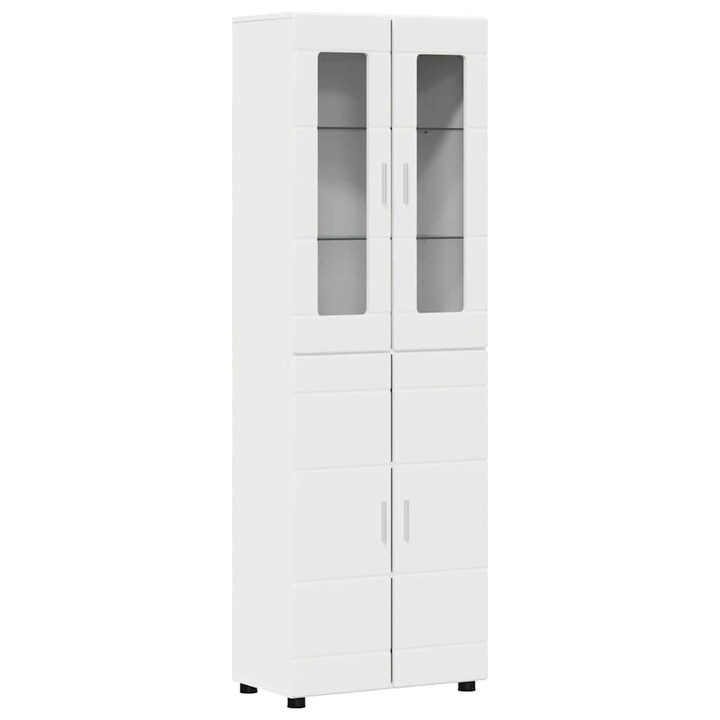 Bufet cu raft cu depozitare vidaXL, Alb 60 x 35 x 182 cm Lemn compozit