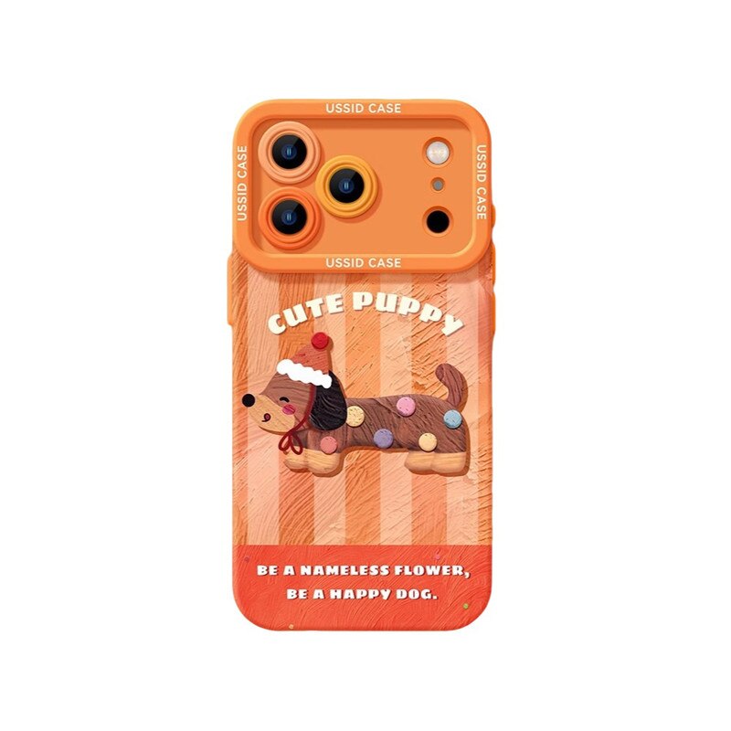 Husa telefon compatibila cu iPhone 17 Pro Max, design catel, protectie completa, portocaliu