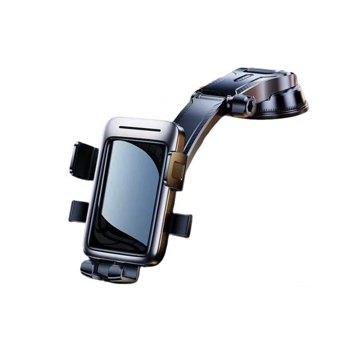 Autós telefontartó, 360°, teleszkópos, erős rögzítés, iPhone és Android kompatibilis