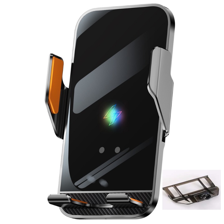 VELTROVA autós telefontartó vezeték nélküli töltéssel 15W, dedikált rögzítés Mazda 6 3.2rd 2018-2022 modellekhez, automata szenzor, 360°-os forgatás, stabil műszerfali rögzítés csíptetéssel