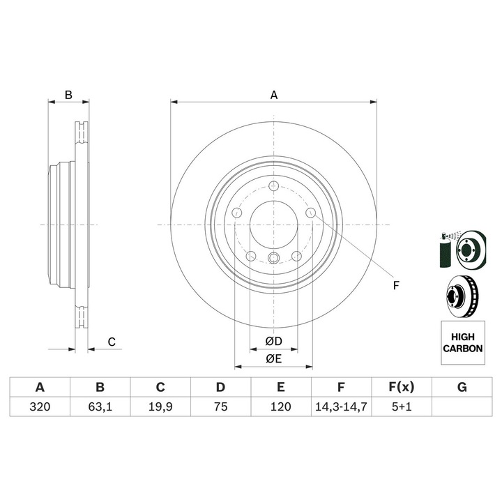 Fék Tárcsa 0986479056 Bmw 5/6 Bmw (Brilliance) 5 Series