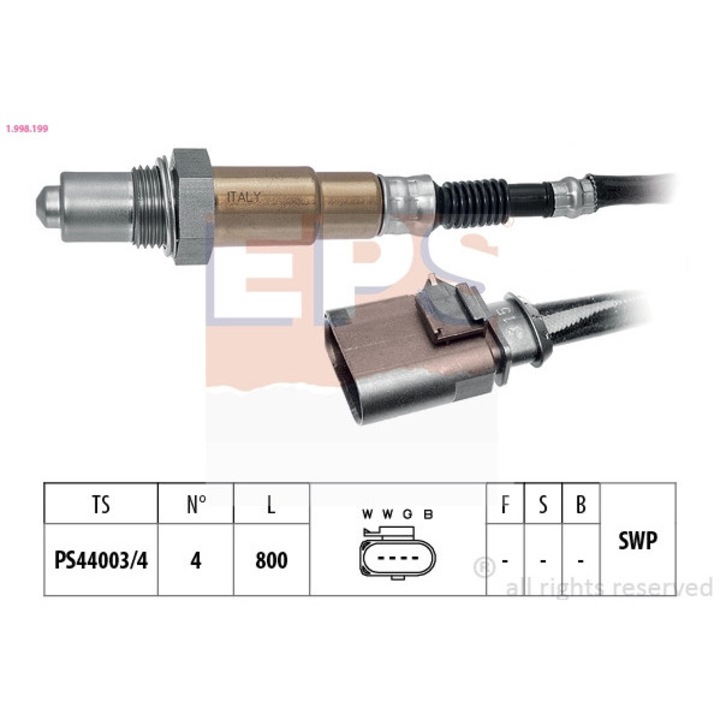 Ламбда сонда 1.998.199 Audi A1/A1 Allstreet/A1 City Carver/A3/A4 B9/A5/Q2/Q3 Seat Arona/Ateca/Ibiza 5/Leon Skoda Karoq