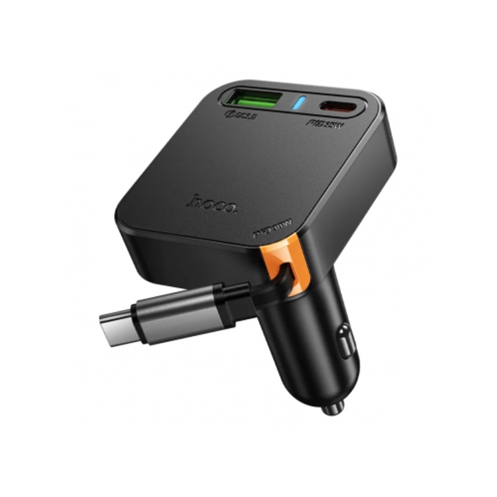 Зарядно за кола Hoco с USB-C кабел NZ18 65W 3A 1 x USB-A - 1 x USB-C Черно