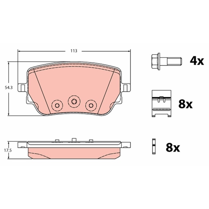 Fékbetét készlet, tárcsafék Gdb2331 Mercedes-Benz A-osztály/B-osztály/Cla/Cla Shooting Brake/Eqa/Gla/Glb