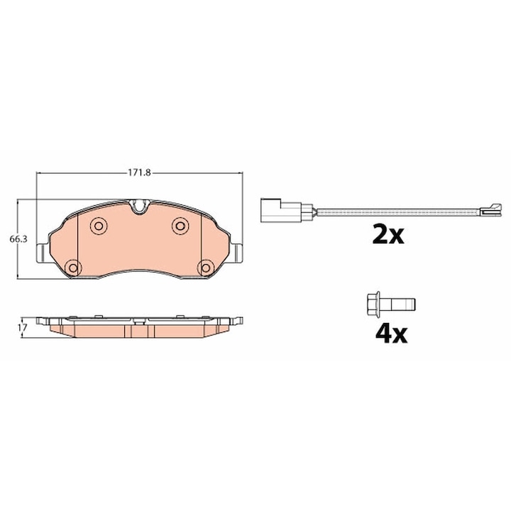 Fékbetét készlet, tárcsafék Gdb2117 Ford Tourneo Custom V362/Transit/Transit Custom V362/Transit V363