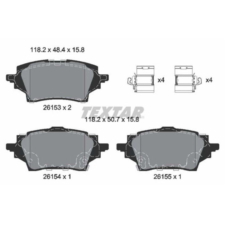 Fékbetét készlet, tárcsafék 2615301 Mazda 2 Suzuki Swace Toyota C-Hr/Corolla/Corolla Commercial/Yaris