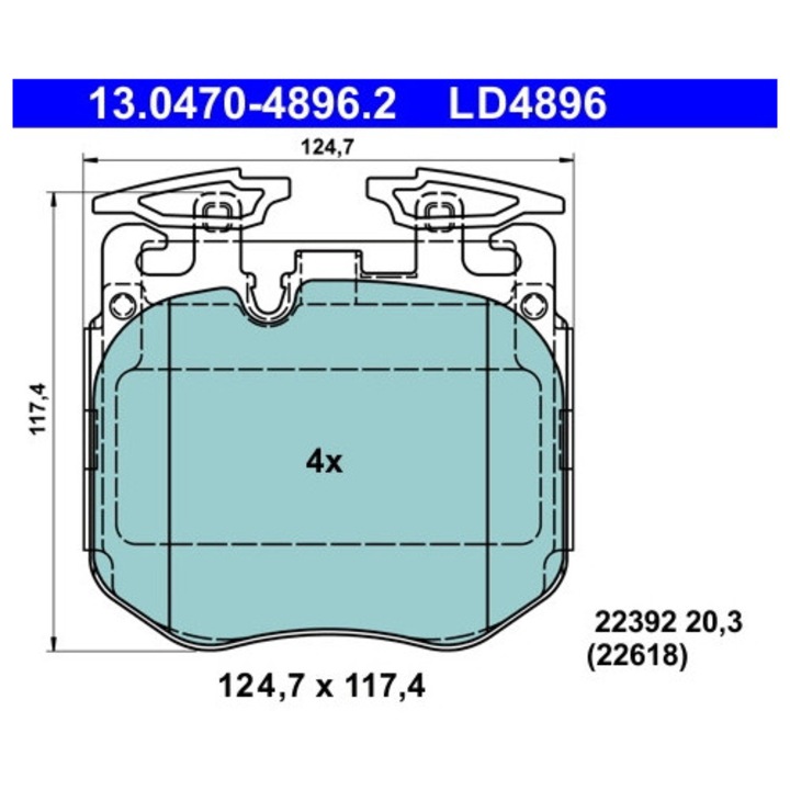 Set Placute Frana 13.0470-4896.2 Bmw 5/6 Gran Turismo/7/X5/X6/X7