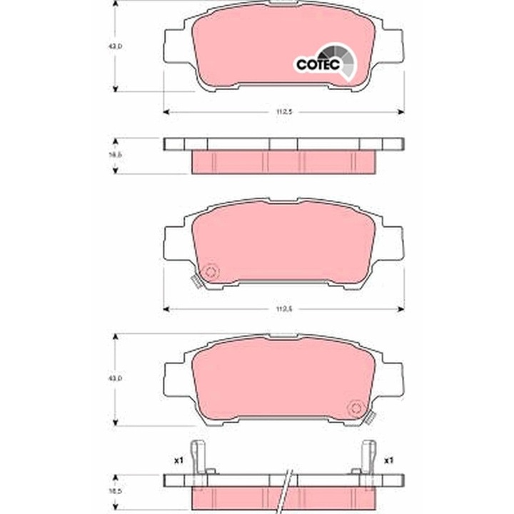 Fékbetét készlet, tárcsafék Gdb3249 Toyota Alphard 1/Avensis Verso/Isis/Noah/Voxy/Previa 2/Sienna