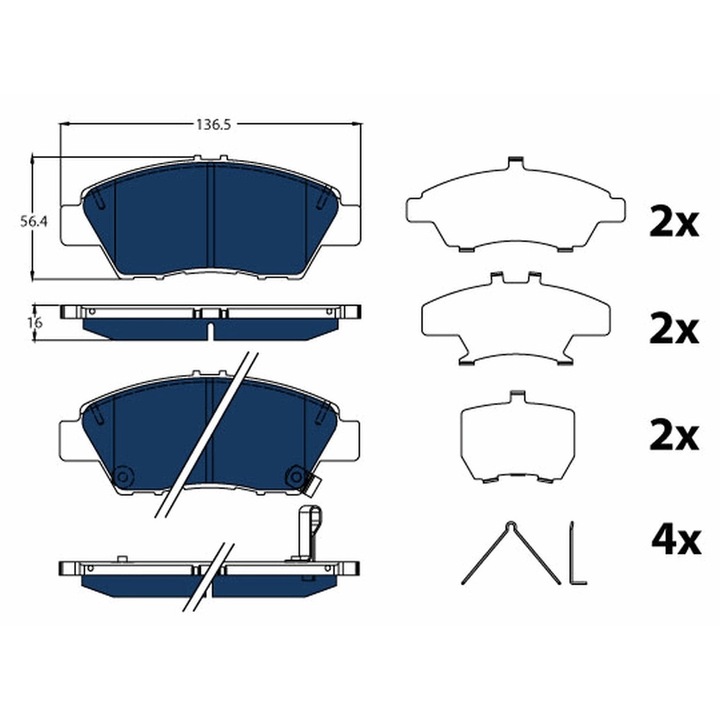 Fékbetét készlet, tárcsafék Gdb3493Bte Honda Cr-Z/Insight/Jazz 3