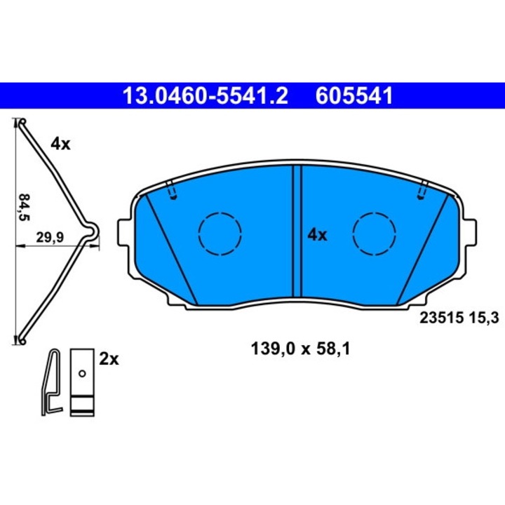 Set Placute Frana 13.0460-5541.2 Mitsubishi Eclipse/L200 / Triton/Outlander 3