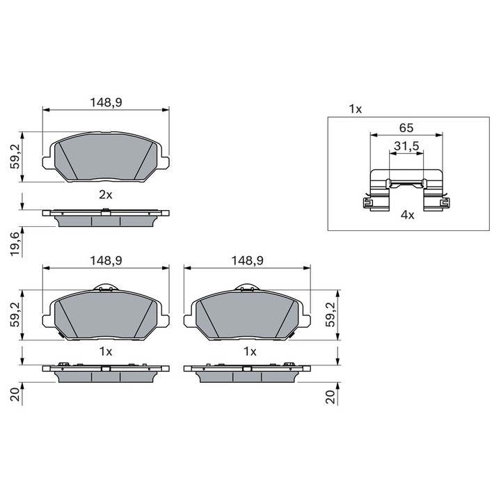 Fékbetét készlet, tárcsafék 0986424862 Hyundai I30/I30 Kombi Kia Ceed/Ceed Sportswagon/Proceed/Xceed