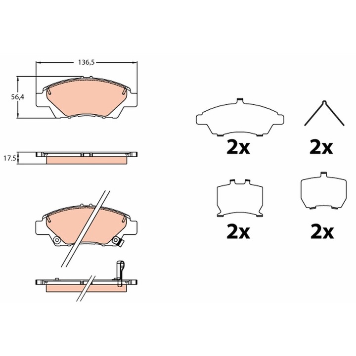 Fékbetét készlet, tárcsafék Gdb3643 Honda Jazz 4