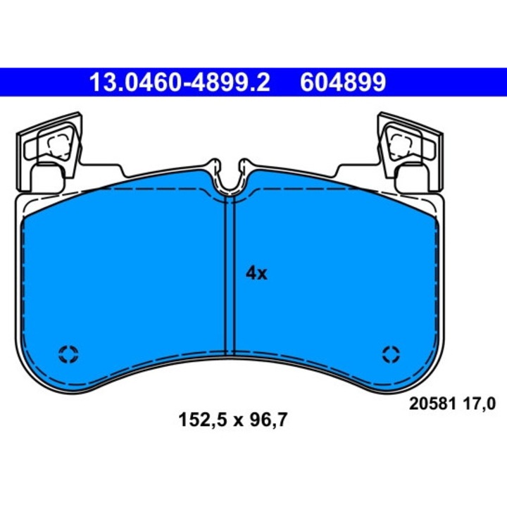 Set Placute Frana 13.0460-4899.2 Land Rover Defender/Discovery 5/Range Rover 4/Range Rover Sport 2