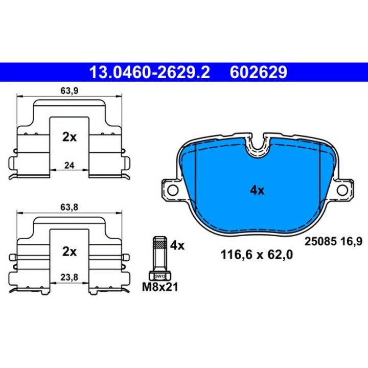 Set Placute Frana 13.0460-2629.2 Land Rover Range Rover 3/Range Rover Sport 1
