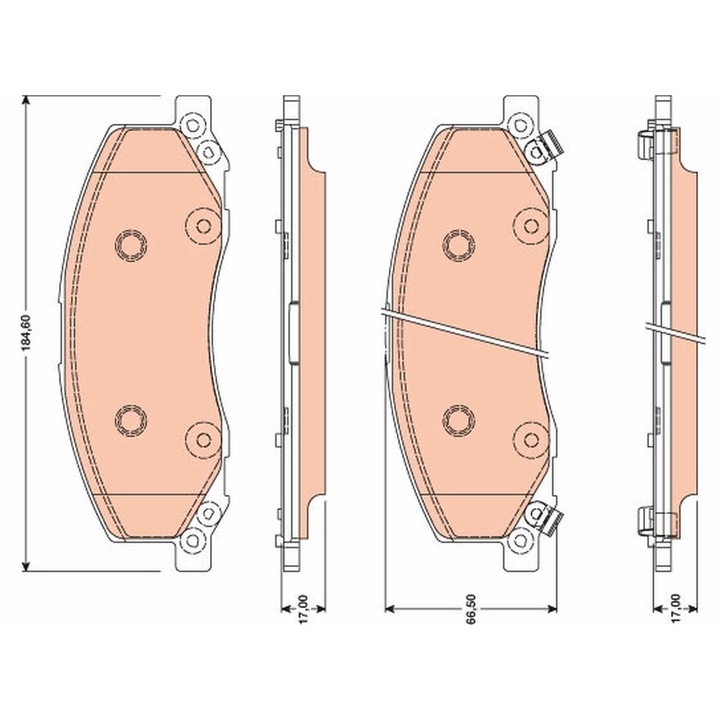 Комплект накладки, дискова спирачка Gdb1781 Opel Insignia A/Insignia A Country Saab 9-5 Vauxhall Insignia Mk I