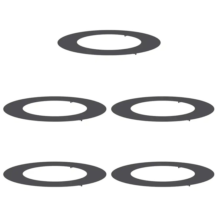 vidaXL potrivit pentru inele de copac plat 5 pcs Negru Ø50 / 80 cm Otel