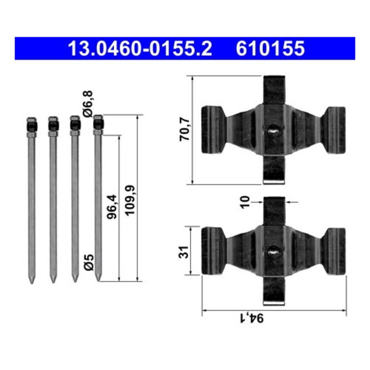 Set Accesorii, Placute Frana 13.0460-0155.2 Mercedes-Benz Cls/E-Class/E-Class T-Model/Sl