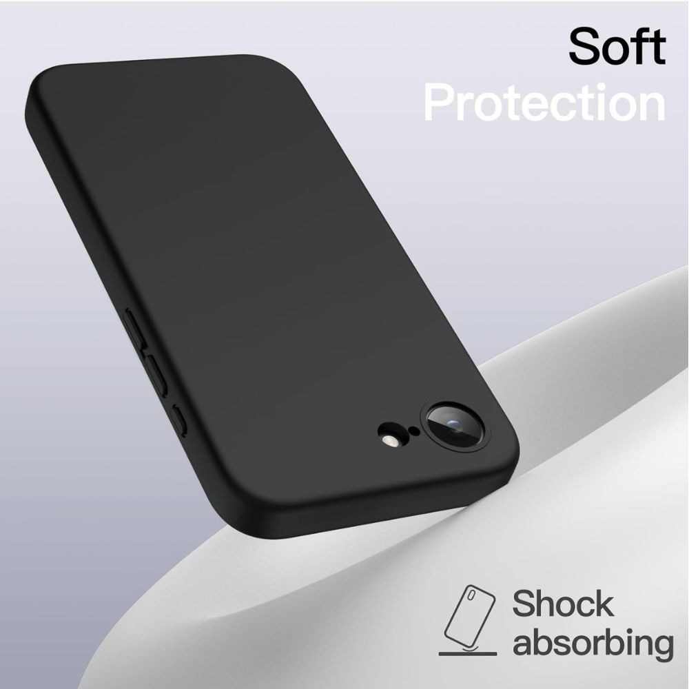 Husa Silicon Jelly Liquid, Compatibil cu Apple iPhone 17e, Ultra Slim, din silicon high tech, Protectie la Camera, Negru