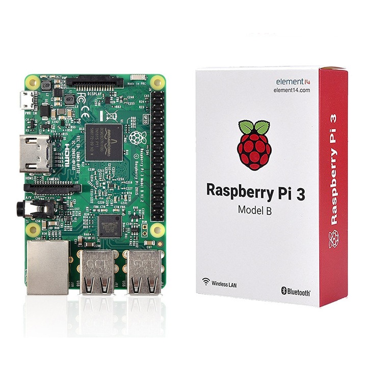 Основна платка Raspberry Pi Model 3B, мощен процесор, разширени мултимедийни възможности, 10x6.5см