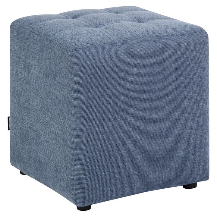Puf albastru din material textil 38 x 38 cm