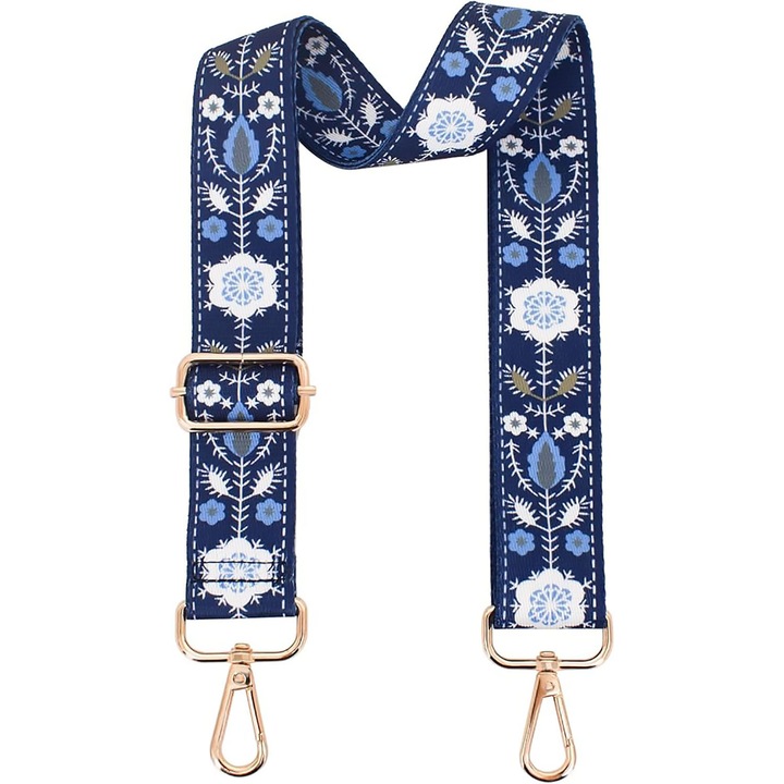Vállpánt táskához, etnikai mintás, állítható, többszínű, 130x3.8cm