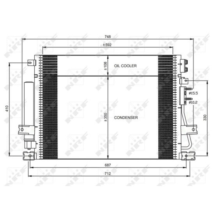 Kondenzátor, Klímaberendezés 35966 Chrysler 300C Lancia Thema