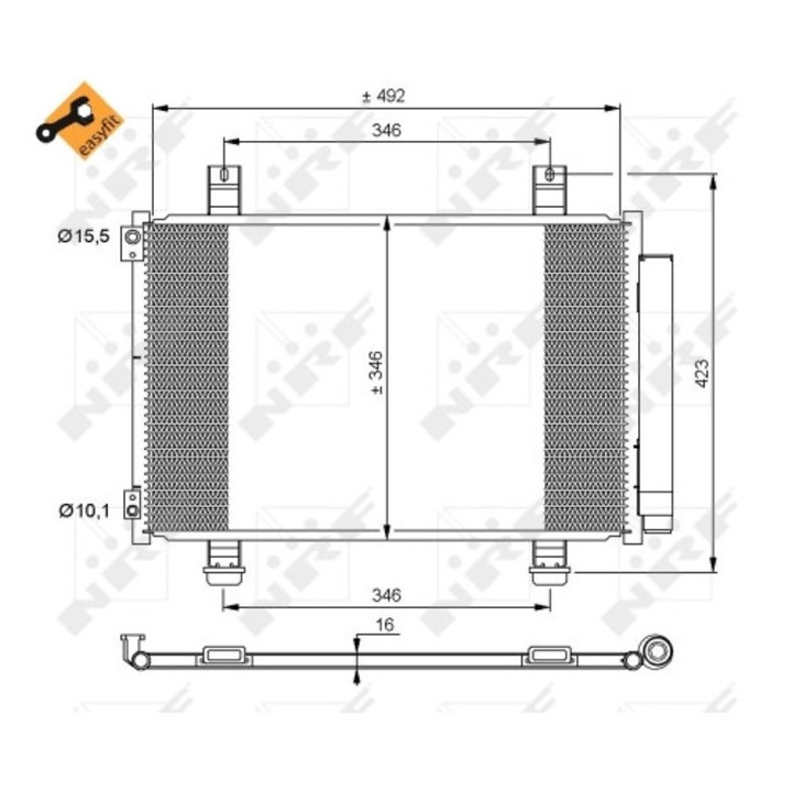 Kondenzátor, Klímaberendezés 35854 Opel Agila Suzuki Splash Vauxhall Agila Mk 2