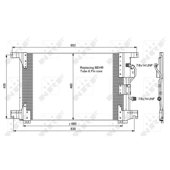 Kondenzátor, Klímaberendezés 35772 Mercedes-Benz Actros/Zetros