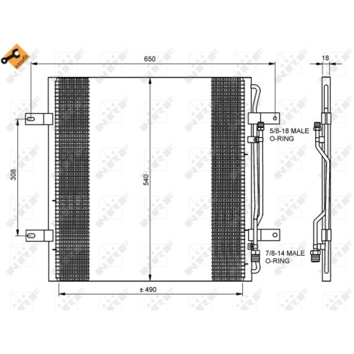 Kondenzátor, Klímaberendezés 35781 Mercedes-Benz Atego/Atego 2